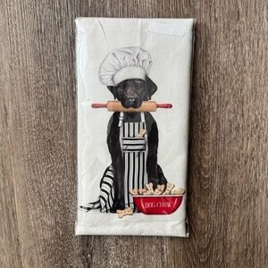 Dog Chef Kitchen Towel - Black and White